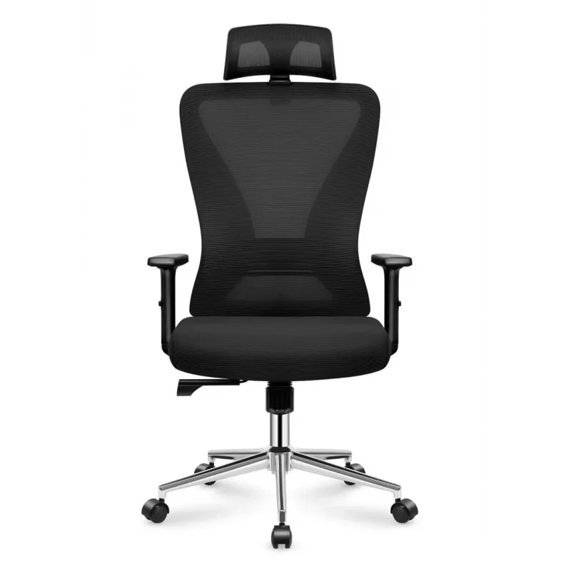 MARK ADLER MA-Manager 3.5 Black Executive Office Chair with Headrest, Eco-Leather, Chrome Base