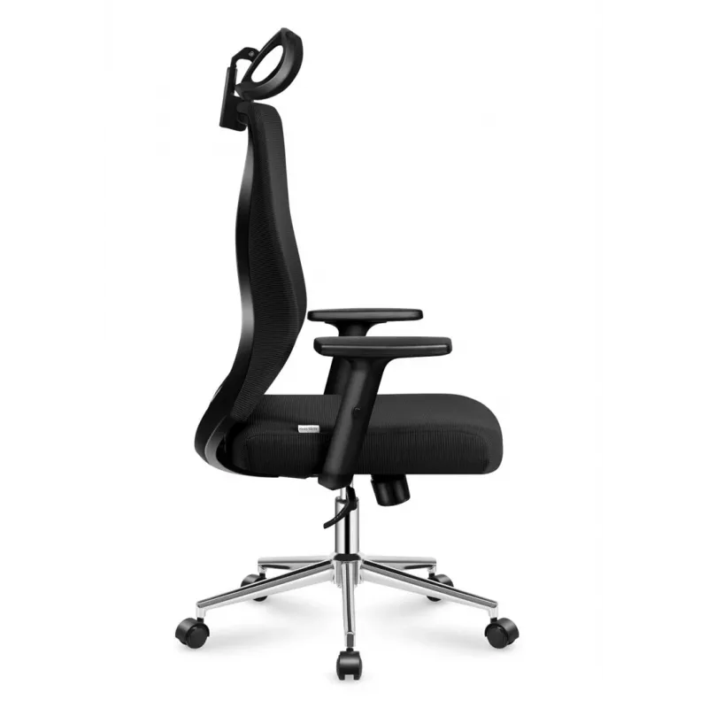 MARK ADLER MA-Manager 3.5 Black Executive Office Chair with Headrest, Eco-Leather, Chrome Base