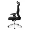 MARK ADLER MA-Manager 3.5 Black Executive Office Chair with Headrest, Eco-Leather, Chrome Base