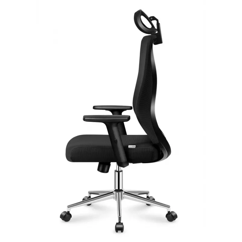 MARK ADLER MA-Manager 3.5 Black Executive Office Chair with Headrest, Eco-Leather, Chrome Base