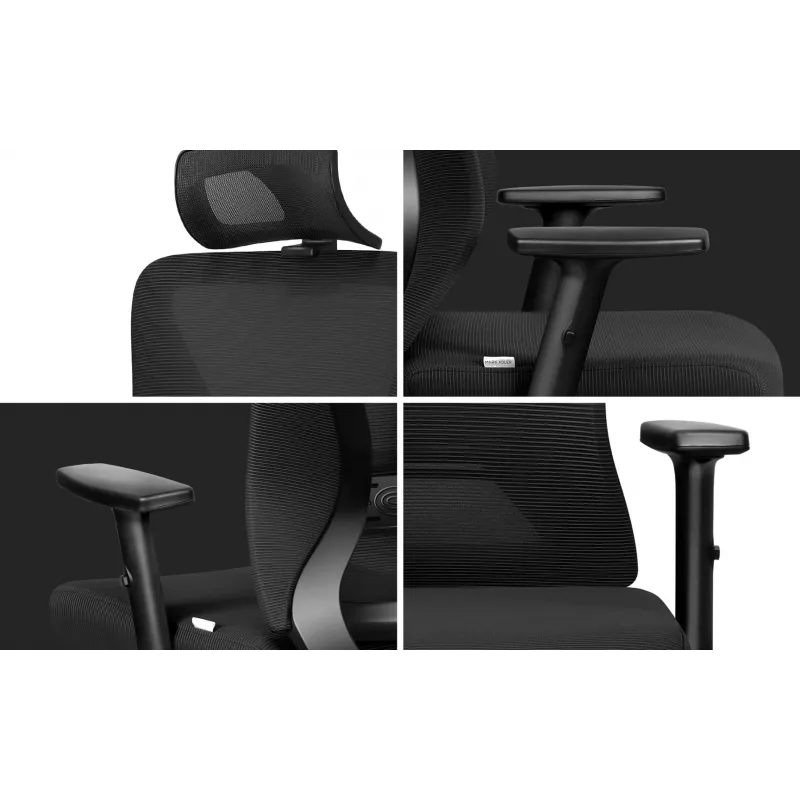 MARK ADLER MA-Manager 3.5 Black Executive Office Chair with Headrest, Eco-Leather, Chrome Base