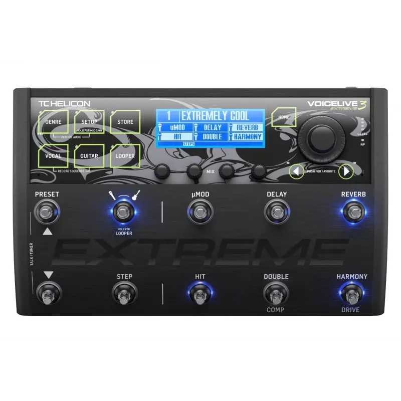 TC-Helicon VoiceLive 3 Extreme - Gitaros ir vokalo kelių efektų procesorius su looperiu