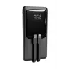 Gembird PB10-PD20-LCD-01 Greitojo įkrovimo power bank su integruotais kabeliais, 20W, 10000 mAh, juoda