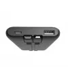 Gembird PB10-PD20-LCD-01 Greitojo įkrovimo power bank su integruotais kabeliais, 20W, 10000 mAh, juoda