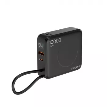 Gembird PB10-WPC15-LCD-01 Greitojo įkrovimo Power Bank su belaidžiu įkrovikliu, 20W, 10000 mAh, juoda