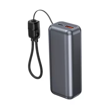 Gembird PB10-PD20-LCD-02 Kompaktiškas greito įkrovimo powerbank su LCD ekranu, 20W, 10000 mAh, kosminė pilka