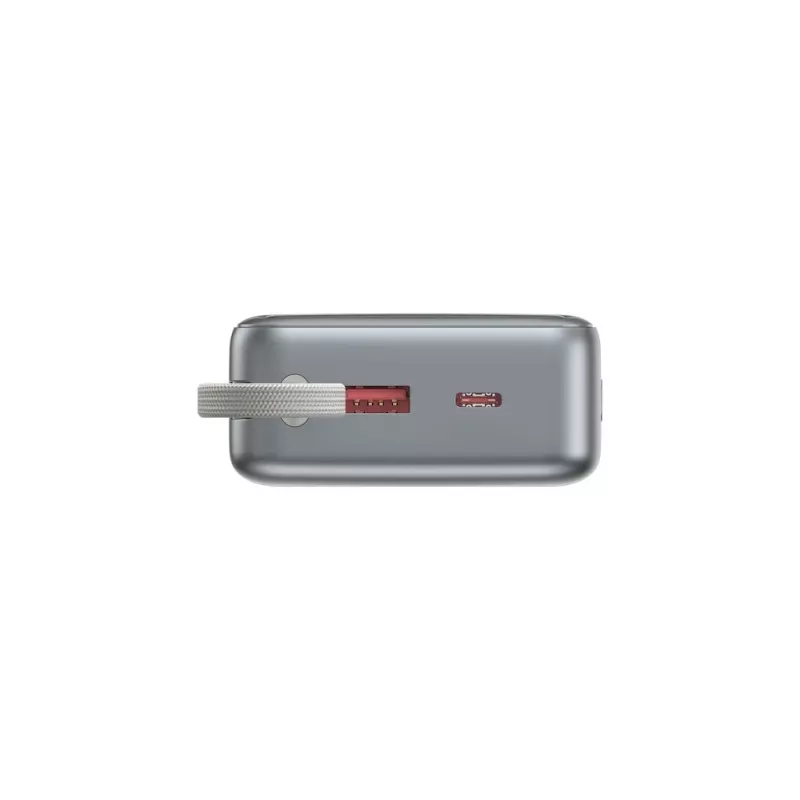 Gembird PB20-PD65-LCD-01 Greitojo įkrovimo power bank su integruotais kabeliais, 65W, 20000 mAh, juoda
