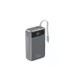 Gembird PB20-PD65-LCD-01 Greitojo įkrovimo power bank su integruotais kabeliais, 65W, 20000 mAh, juoda