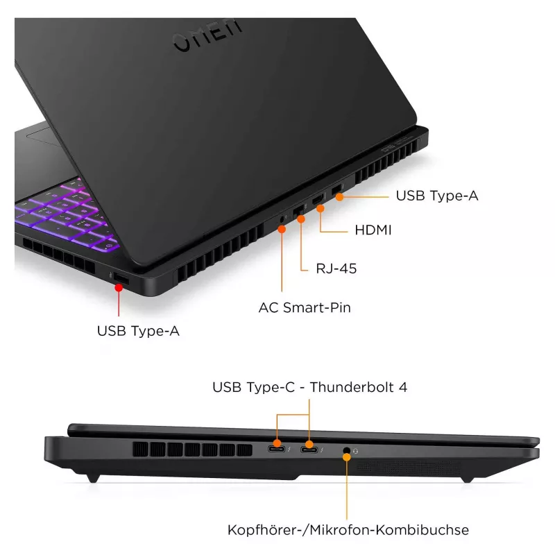 HP OMEN MAX 16-ah0193ng 16.0 inch QHD IPS 240Hz nešiojamas žaidimų kompiuteris, Intel Core Ultra 9 275HX, 32GB RAM, 1TB SSD, RTX 5080, Windows 11 Home