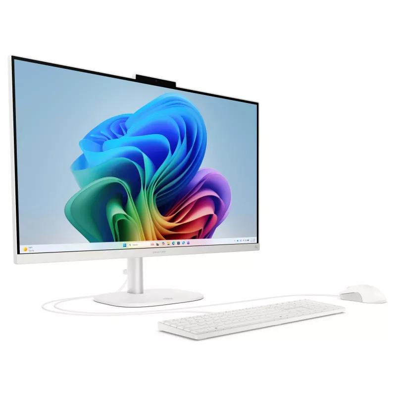 HP OmniStudio All-in-One 27-cw0174ng PC, 27 inch QHD ekranas, AMD Ryzen AI 7 445, 24 GB RAM, 512 GB SSD, Windows 11 Home, balta