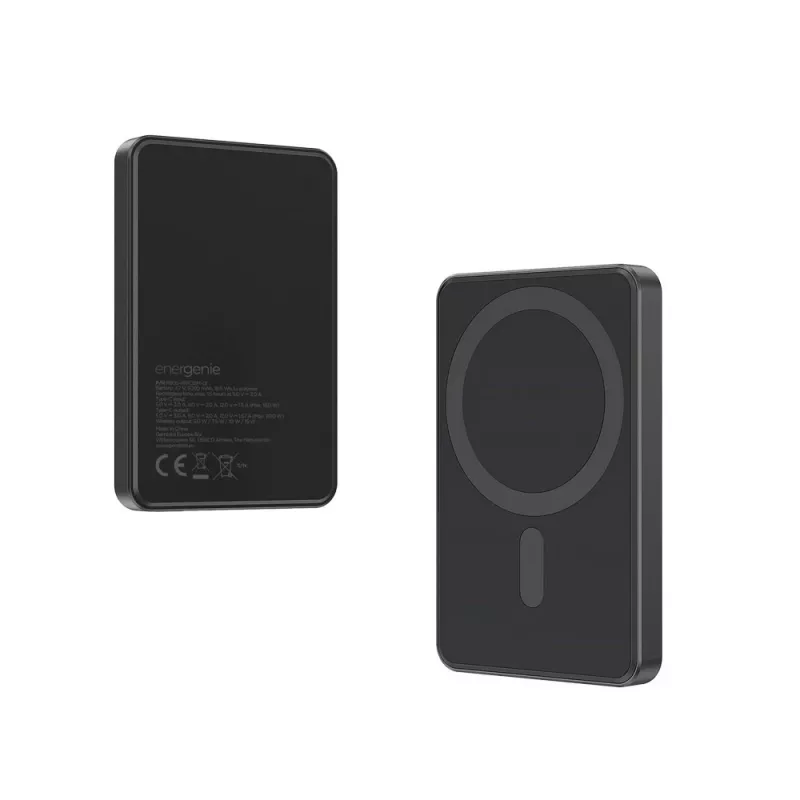 Gembird PB05-WPC15M-01 Magnetinė belaidė Power Bank 15W, 5000mAh, juoda