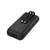 Gembird PB20-PD20-LCD-01 Greitojo įkrovimo power bank su integruotais kabeliais, 20W, 20000 mAh, juoda