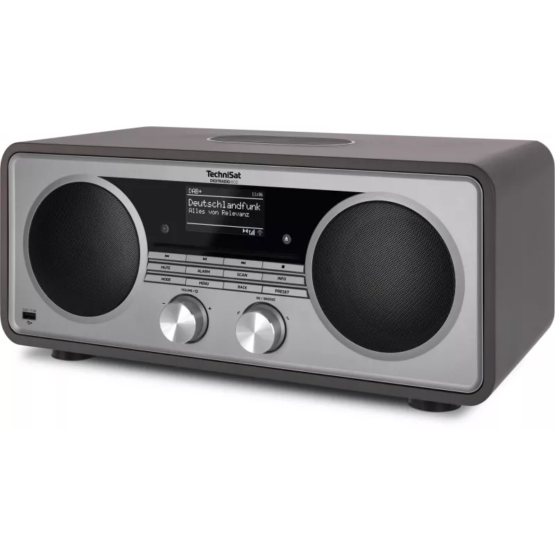 TechniSat DIGITRADIO 602 DAB+/FM/Internet Radio su Bluetooth, CD grotuvu ir belaidžiu Qi įkrovimu - antracito/sidabro spalvos