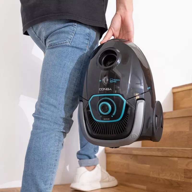 Cecotec Conga Powerbag 2500 Plus Maišinis Cilindrinis Dulkių Siurblys, 850 W, 2,5 L Talpa, Juodas