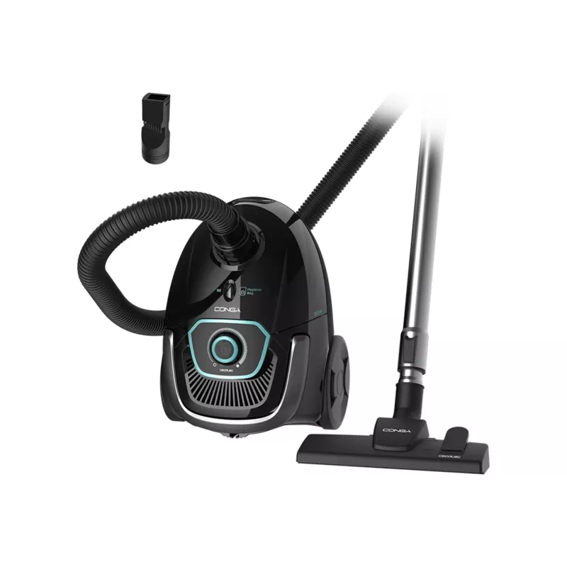 Cecotec Conga Powerbag 2500 Plus Maišinis Cilindrinis Dulkių Siurblys, 850 W, 2,5 L Talpa, Juodas