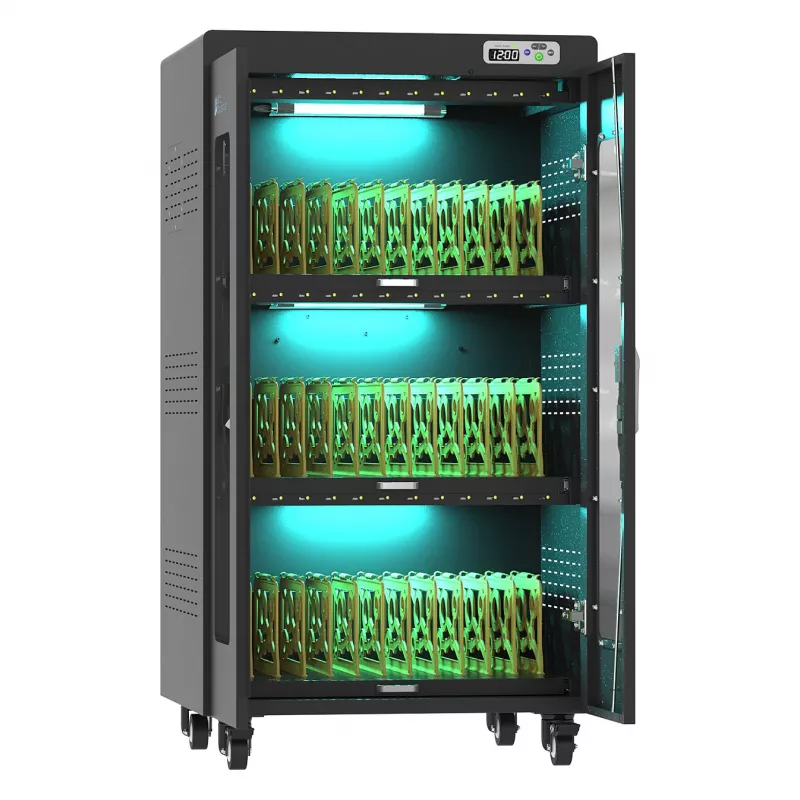 GoodConnections ANTARES PRO N36C Nešiojamųjų kompiuterių įkrovimo vežimėlis iki 15,6 inch USB-C 65W PD3.0 UVC dezinfekcija Juoda