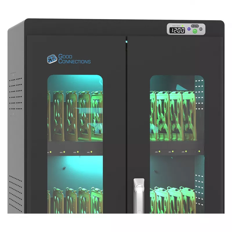 GoodConnections ANTARES PRO N36C Nešiojamųjų kompiuterių įkrovimo vežimėlis iki 15,6 inch USB-C 65W PD3.0 UVC dezinfekcija Juoda