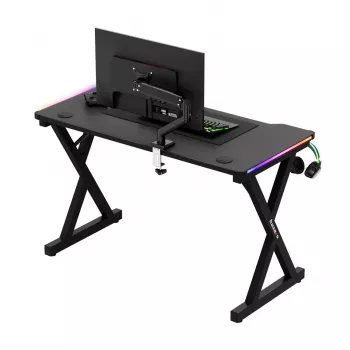 HUZARO Hero 2.3 RGB Gaming stalas - 1200x600mm, juodas, Carbon Flex, RGB LED, fiksuotas aukštis