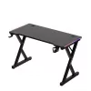 HUZARO Hero 2.3 RGB Gaming stalas - 1200x600mm, juodas, Carbon Flex, RGB LED, fiksuotas aukštis