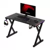 HUZARO Hero 2.3 RGB Gaming stalas - 1200x600mm, juodas, Carbon Flex, RGB LED, fiksuotas aukštis