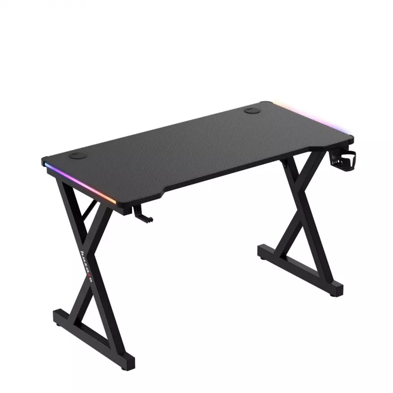 HUZARO Hero 2.3 RGB Gaming stalas - 1200x600mm, juodas, Carbon Flex, RGB LED, fiksuotas aukštis
