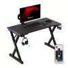 HUZARO Hero 2.3 RGB Gaming stalas - 1200x600mm, juodas, Carbon Flex, RGB LED, fiksuotas aukštis