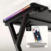 HUZARO Hero 2.3 RGB Gaming stalas - 1200x600mm, juodas, Carbon Flex, RGB LED, fiksuotas aukštis