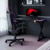 HUZARO Hero 2.3 RGB Gaming stalas - 1200x600mm, juodas, Carbon Flex, RGB LED, fiksuotas aukštis