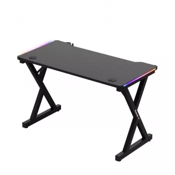 HUZARO Hero 2.3 RGB Gaming stalas - 1200x600mm, juodas, Carbon Flex, RGB LED, fiksuotas aukštis