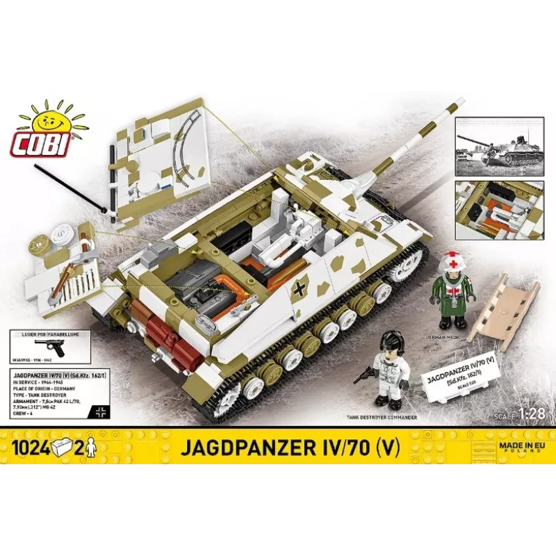 COBI KLOCKI Historical Collection Jagdpanzer IV/70 (V) (Sd.Kfz.162/1) Statybinis blokelių rinkinys 1024 vnt.