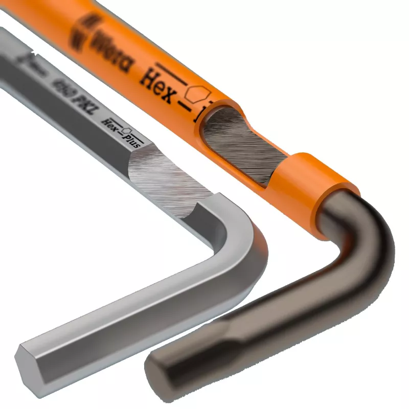 Wera 9740 Hex-Plus L formos raktų rinkinys metrinis 9 dalių su rutuliniu galu ir spalviniu kodavimu