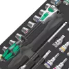 Wera 9722 C Zyklop 1/2 colio reples ir lizdų rinkinys, 31 dalis, putų įdėklas dirbtuvių vežimėliui, juoda/pilka
