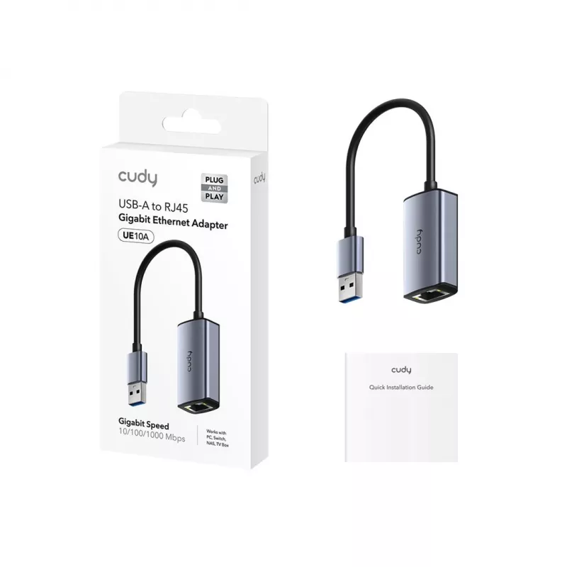 CUDY UE10A USB-A į Ethernet adapteris - Gigabit RJ45 tinklo adapteris
