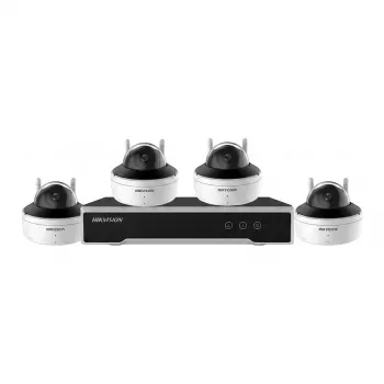 Hikvision NK844W1H-1T(E) 4 kanalų 4MP NVR ir 4 kupolinės „Wi-Fi“ vaizdo stebėjimo kameros sistema su 1TB kietuoju disku