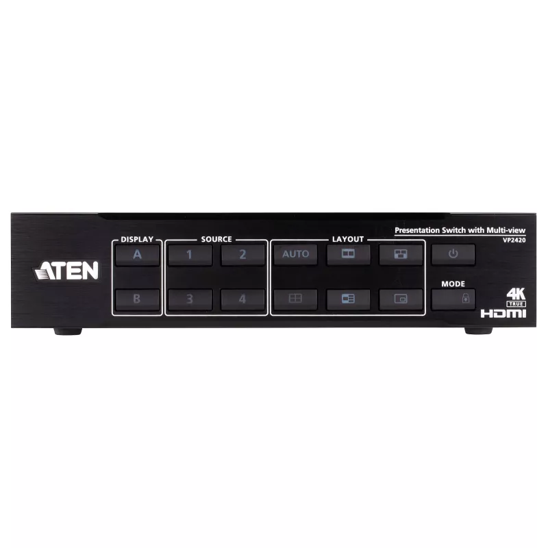 ATEN VP2420 4x2 True 4K Presentation Matrix Switch su Multi View