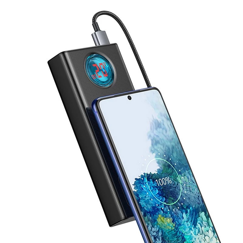 Baseus Amblight Powerbank 30000mAh, 4xUSB, USB-C, 65W, Juoda