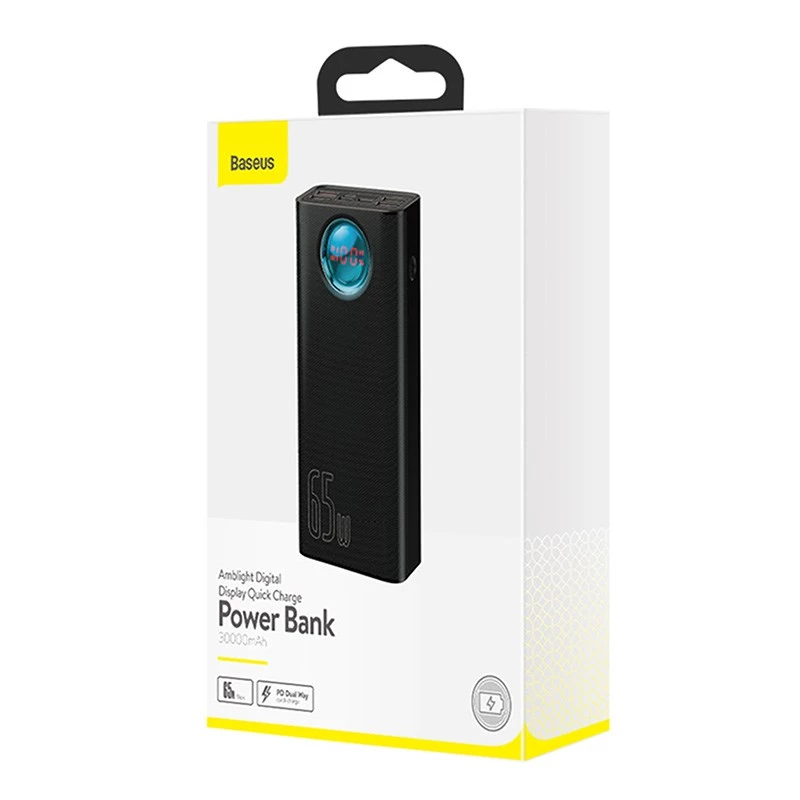Baseus Amblight Powerbank 30000mAh, 4xUSB, USB-C, 65W, Juoda