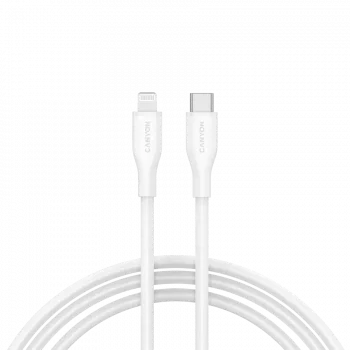 Canyon CLNM60SC10 USB-C į Lightning laidas 1m 60W MFi Silikonas Baltas