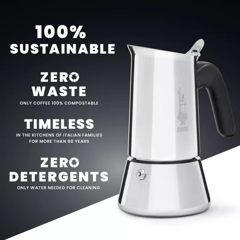 Bialetti Venus Stovetop Espresso Maker 4 Cups 170 ml Stainless Steel