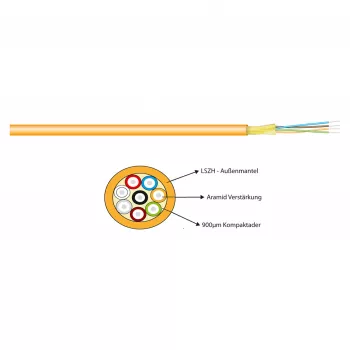 EFB-ELEKTRONIK I-V(ZN)H OS2 Duplex Zipcord Patch Cable, 9/125µm, LSZH, Geltona, 1.8x3.7mm