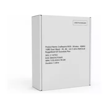 Cradlepoint R920 - Belaidis maršrutizatorius - WWAN 1GbE Dual-Band - 3G, 4G - su 5 metų NetCloud Ruggedized IoT Essentials planu