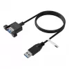 EFB USB 3.0 prailginimo laidas A-A kištukas prie skydelio lizdo, 0,5 m, juodas