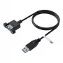 EFB USB 3.0 prailginimo laidas A-A kištukas prie skydelio lizdo, 0,5 m, juodas
