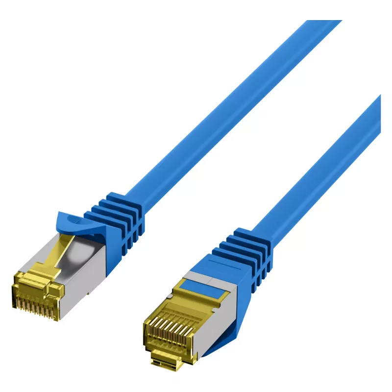 EFB RJ45 Patch Cable Cat.6A S/FTP LSZH Cat.7 Raw Cable Blue 0.15m