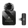 PULUZ PU648B belaidis mikrofonas (USB-C) – profesionalus lavalier mikrofonas su ENC triukšmo slopinimu, 10 m atstumu, 12 h baterija