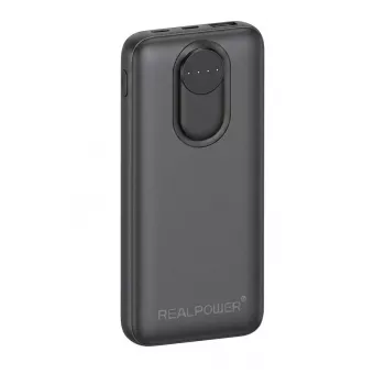 RealPower PB-20000 Pro Power Bank 20000 mAh 30 W 2x USB-A 1x USB-C Black