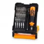 Synergy 21 25-in-1 Precision Screwdriver Set su antgaliais, pincetu, atidarymo įrankiais, siurbimo taurele, SIM išėmimo kaiščiu, prailginimo strypu, magnetiniais antgaliais, besisukančiu dangteliu, S2 legiruoto plieno antgaliais, aliuminio rankena, plasti