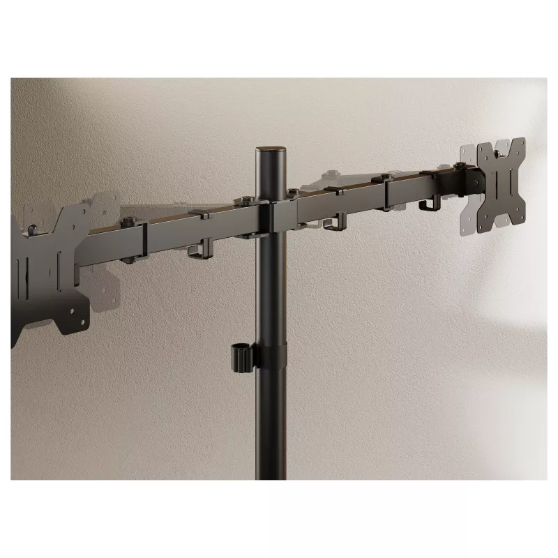 Equip Dvigubas monitoriaus laikiklis ant stalo 17-32 inch 360° Sukiojamas 10kg Juodas