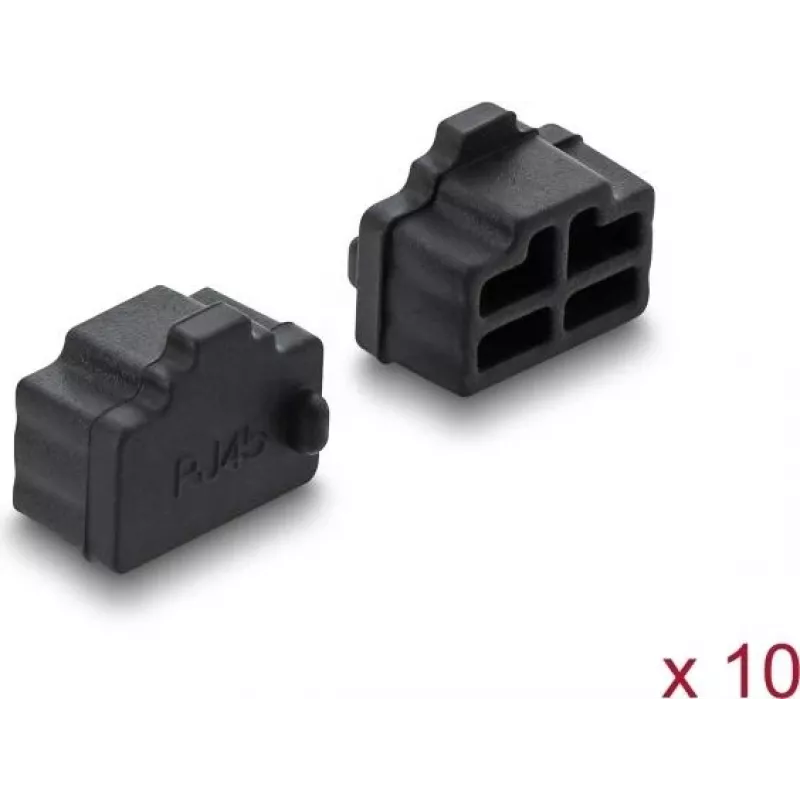 Delock RJ45 Dust Cover 10 Pieces Silicone Black (87547)