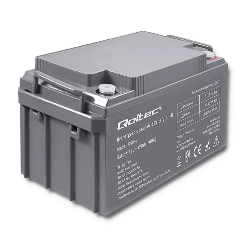 Qoltec 53037 AGM Battery 12V 65Ah max 780A